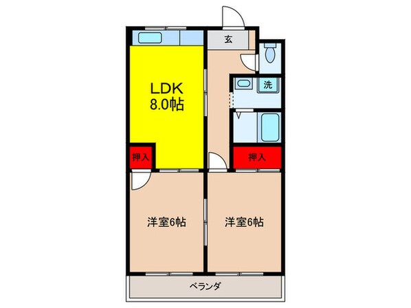 レジデントヒラノの物件間取画像